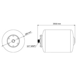 8L Water Accumulator Tank – Pre-Pressurized Pressure Vessel – 3/4\" MNPT – Max Pressure 87 PSI (6 bar) – 2 kg