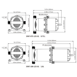Druktank accumulatortank, 1L, Voordruk: 0.7 bar instelbaar tot 8.6Bar (10-125psi)