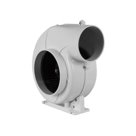 Heavy duty, flex montage Bilge ventilator/luchtververser, 12V, 550 m3/uur (in Ø 150 mm, uit Ø 100 mm)