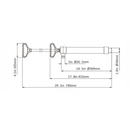Hand pump 740 mm, 34 mm hose connection