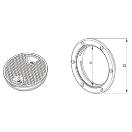 Dekluik / Inspectieplaat (binnen Ø 180 mm, buiten Ø 250 mm)