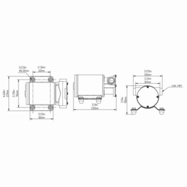 Zelfaanzuigende bilgepomp/Impellerpomp, 24V, 30.0 L/min