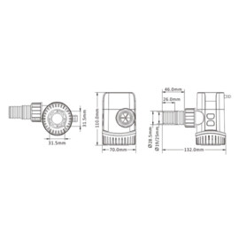 Nicht automatische Bilgenpumpe, 12V, 37.5 L/min, 0.3 bar