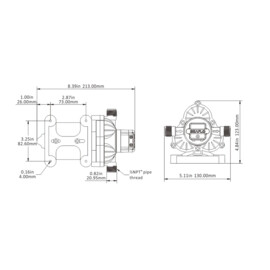 Membraanpomp (drinkwaterpomp), 230V, 11.6 L/min, uitschakeldruk 3.1 bar
