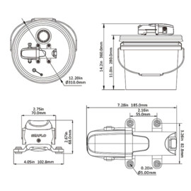 Oil change system, 12V, 5.6 L/min, fully mounted on 14L drum
