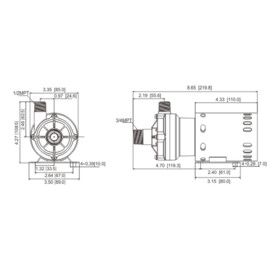 Food grade circulatiepomp, roestvrijstalen pompkop, 230V, 29.5 L/min, 4 meter opvoerhoogte