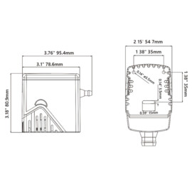 Vlotterschakelaar met filterhuis, 12V/24V/32V, max 25 A