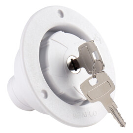 Waterinlaat met Slot, Buiten Ø 112 mm, Inbouw Ø 80 mm – Voor Camper, Caravan en Boot 40 mm waterslang aansluiting