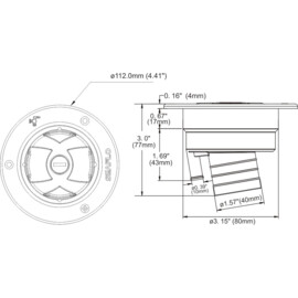 Waterinlaat met Slot, Buiten Ø 112 mm, Inbouw Ø 80 mm – Voor Camper, Caravan en Boot 40 mm waterslang aansluiting