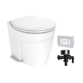 Deluxe elektrisch 12V boottoilet met Solenoïdeklep - Compleet met solenoïde klep voor aansluiting op bestaand watersysteem
