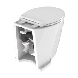 Deluxe elektrisch 12V boottoilet met Solenoïdeklep - Compleet met solenoïde klep voor aansluiting op bestaand watersysteem