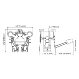 Voetbediende Keukenpomp/kombuispomp (galley pump) - 15,1 L/min (240GPH), Opvoerhoogte 3m - Slangaansluiting 12mm