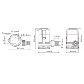 Niet-automatische bilgepomp, 24V, 126 L/min, 5.5 Meter opvoerhoogte