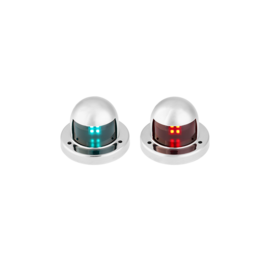 Set Stuurboord & Bakboord licht - Horizontale Dekmontage Navigatielicht 03 - 12VDC - IP66 - zicht 1NM - rood & groen
