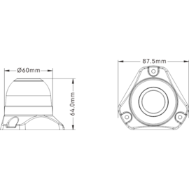 LED Rondomlicht - 01 series - 10-30VDC - 3W - IP67 - zicht 2NM - groen licht - 87,5 x 87,5 x 64 mm