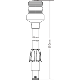 LED Rondomschijnend Paallicht incl. voet – 03 Series – Plug-in montage – 12VDC – IP65 – Daglichtwit 4000–4500K – Hoogte 600 mm