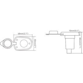 Mounting Base for Plug-in Mount Pole Lights - Straight - PC - 68 x 50 x 80 mm - Durable & Wear-Resistant