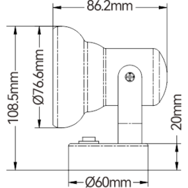 LED Reading Light - 01 model - 12VDC - 3.1W - Surface mount - Warm White - Stainless Steel - 86.2 x 108.5 x 20 mm