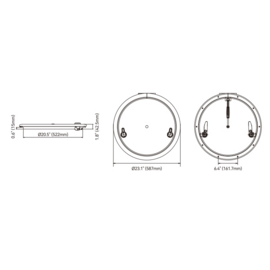 Zwart aluminium rond Dekluik - Frame maat 587mm (23.1\") - Inbouwmaat 522mm (20.5\")
