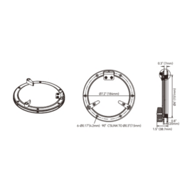 Rond Scheepsraam - gepolijst RVS - Framemaat 184mm (7.2\") - Inbouwmaat 151mm (6\")