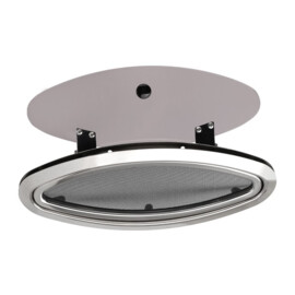 Eye Shape Portlight, Gepolijst RVS, geleverd met hor (Frame maat 460x205mm - Inbouwmaat 414x156mm)
