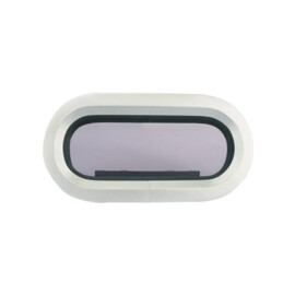 Ovaal Scheepsraam, geanodiseerd aluminium (Framemaat 397mm x 197mm - Inbouwmaat 375mm x 175mm)