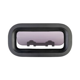 rechthoekig Scheepsraam, zwart geanodiseerd aluminium, Framemaat 369x193mm (14.5\"x7.6\"), Inbouwmaat 347x171mm (13.7\"x6.7\")