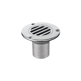 Dekafvoer - Recht - 316 RVS - Slangaansluiting Ø 50 mm (2 inch) - H: 80 mm (3,15 inch) - spiegelpolijsting - gewicht 339,2 g