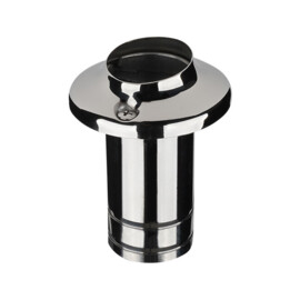 Uitlaat-spiegeldoorvoer met terugslagklep - AISI 316 roestvrij staal - Ø 40 mm (1,57 inch) - spiegelglans - gewicht 237,5 g