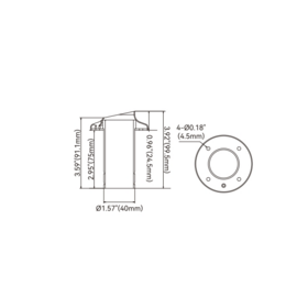 Uitlaat-spiegeldoorvoer met terugslagklep - AISI 316 roestvrij staal - Ø 40 mm (1,57 inch) - spiegelglans - gewicht 237,5 g