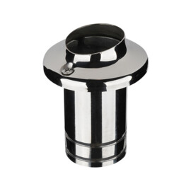 Uitlaat-spiegeldoorvoer met terugslagklep - AISI 316 roestvrij staal - Ø 45 mm (1,77 inch) - spiegelglans - gewicht 271,7 g
