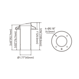 Uitlaat-spiegeldoorvoer met terugslagklep - AISI 316 roestvrij staal - Ø 45 mm (1,77 inch) - spiegelglans - gewicht 271,7 g