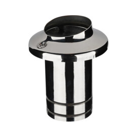 Uitlaat-spiegeldoorvoer met terugslagklep - AISI 316 roestvrij staal - Ø 51 mm (2 inch) - spiegelglans - gewicht 291,7 g