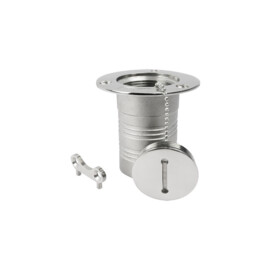 Dekvuldop met sleutel - slangaansluiting Ø 38mm (1,5 inch) - water - 316 RVS - Inclusief RVS Ketting en Sleutel