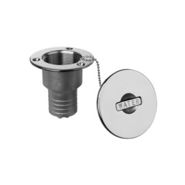 Dekvuldop met sleutel - slangaansluiting Ø 38mm (1.5 inch) - Water - 316 roestvrij staal