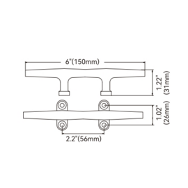 Kikker - 316 RVS - lengte 150 mm - spiegelpolijsting - gewicht 147 g