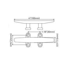 Kikker - 316 RVS - lengte 100 mm - spiegelpolijsting - gewicht 82,8 g