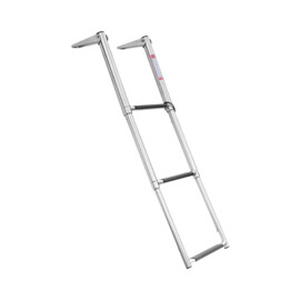 Uittrekbare Platformladder - 316 RVS - 3 treden - L: 875 mm (35 inch) / ingeklapt 370 mm (14,5 inch) - B: 254 mm (10 inch)