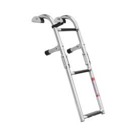Opvouwbare Ladder - 316 RVS - 3 treden (1+2) - L: 600 mm (24 inch) / ingeklapt 320 mm (12,6 inch) - B: 200 mm (8 inch)