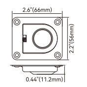 Klappgriff, gestanzt - 316 Edelstahl - 66 x 56 x 11 mm - spiegelpoliert - Gewicht 40 g - marine Luke- und Schrankgriff