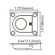 Luikring, geperst - 316 RVS - 38 x 44 x 11 mm - spiegelpolijsting - gewicht 40 g - marine luik- en kastgreep