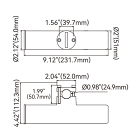 Hengelhouder - RVS - klemmontage Ø buis 25–32 mm - binnendiameter 42 mm - lengte 230 mm - spiegelpolijsting