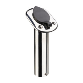 Hengelhouder - RVS - flush mount - 30° flens - binnendiameter 50 mm - lengte 230 mm - spiegelpolijsting