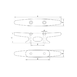 Black Nylon Cleat - 203 mm