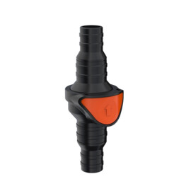 Terugslagklep, inline, 19-25 mm (¾\"-1\") slang aansluitingen - quick connect sluiting - waterpomp terugslagklep