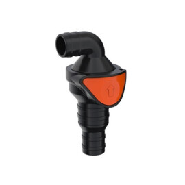 Terugslagklep, 90° graden hoek, 19-25 mm (¾\"-1\") naar 19 mm (¾\") slang aansluitingen - quick connect sluiting - waterpomp ter