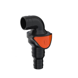 Terugslagklep, 90° graden hoek, 19-25 mm (¾\"-1\") naar 25 mm (1\") slang aansluitingen - quick connect sluiting - waterpomp ter