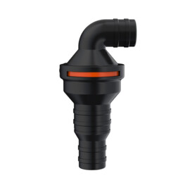 Rückschlagventil, 90° Grad Winkel, 19-25 mm (¾\"-1\") auf 25 mm (1\") Schlauchanschlüsse - quick connect Verschluss - Wasserpump