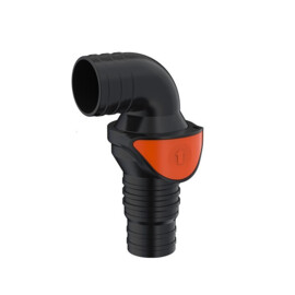 Terugslagklep, 90° graden hoek, 32-38 mm (1¼\"-1½\") naar 38 mm (1½\") slang aansluitingen - quick connect sluiting - waterpomp