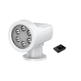 LED Zoeklicht Rond - Wit 5000K - 600 m straal - bekabelde inbouw afstandsbediening - Aluminium behuizing - 12/24V – IP65